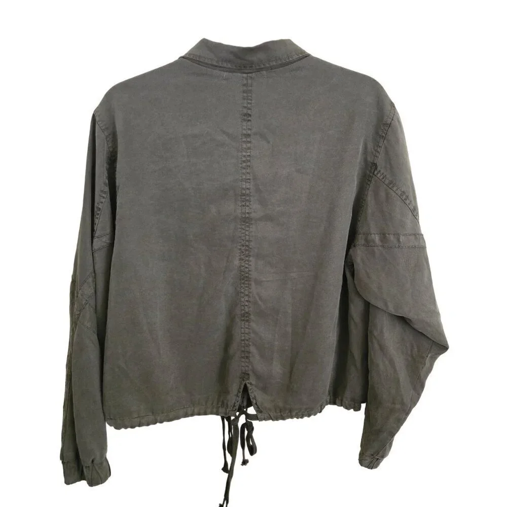 Young Fabulous & Broke Cara Military Green Lightweight Bomber Jacket Size M